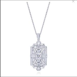 Crystal statement CZ Art Deco pendant necklace nwt LAST ONE!